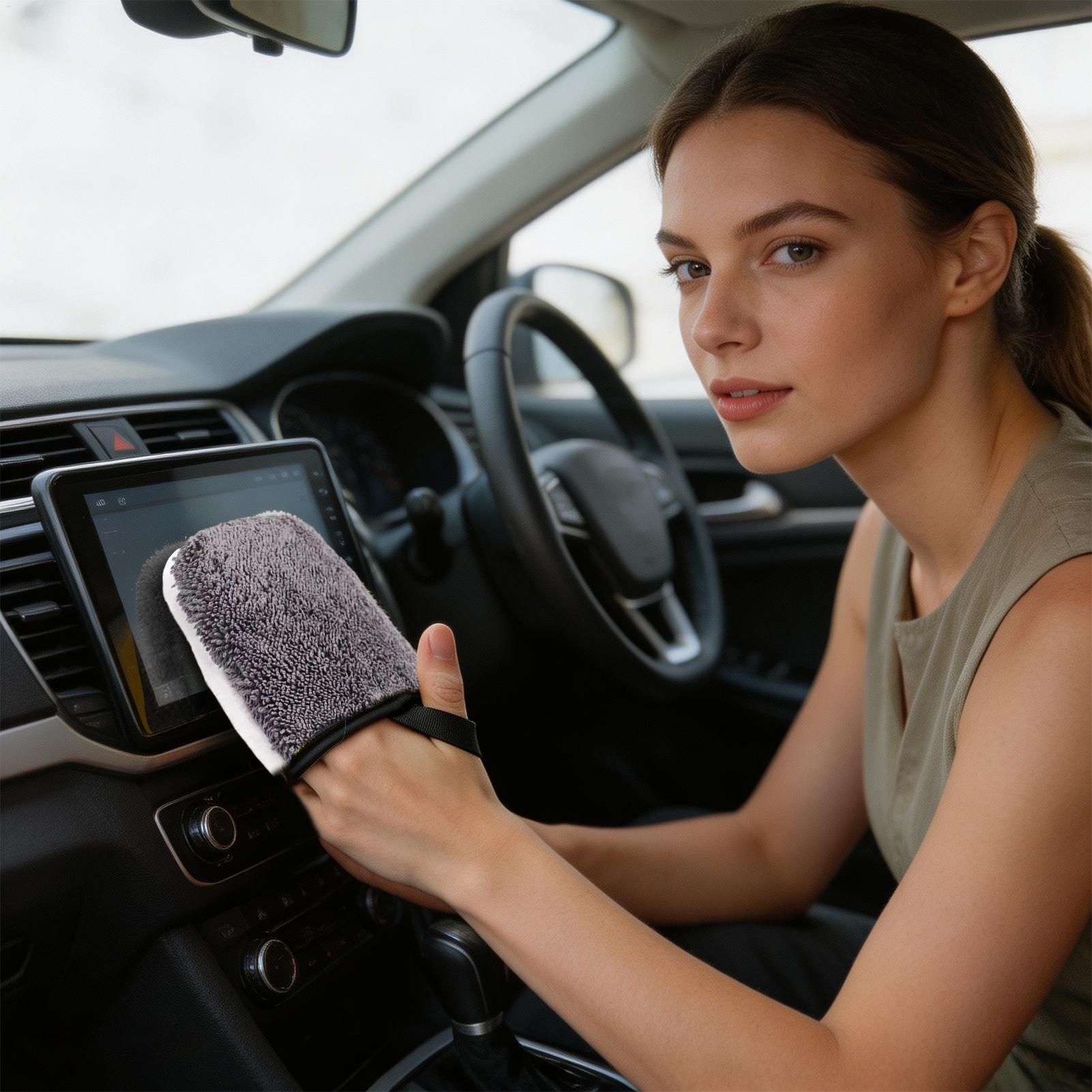 Microfiber Mitt for Cars Dual- - Car Detailing Brush 评论和价格