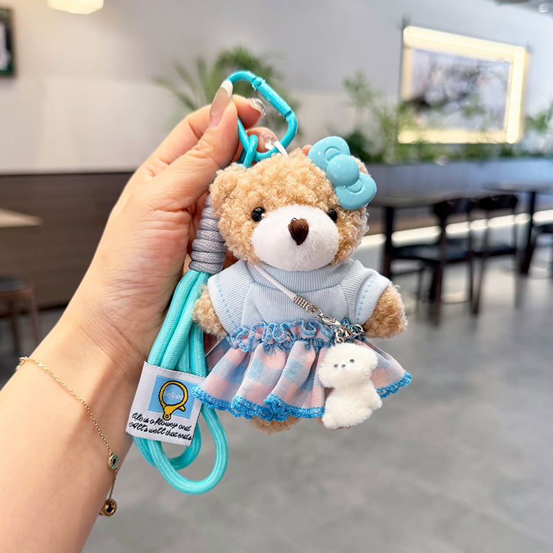 Creative Bow Plush Bear Keycha - Car Accessories For Elderly 评论和价格