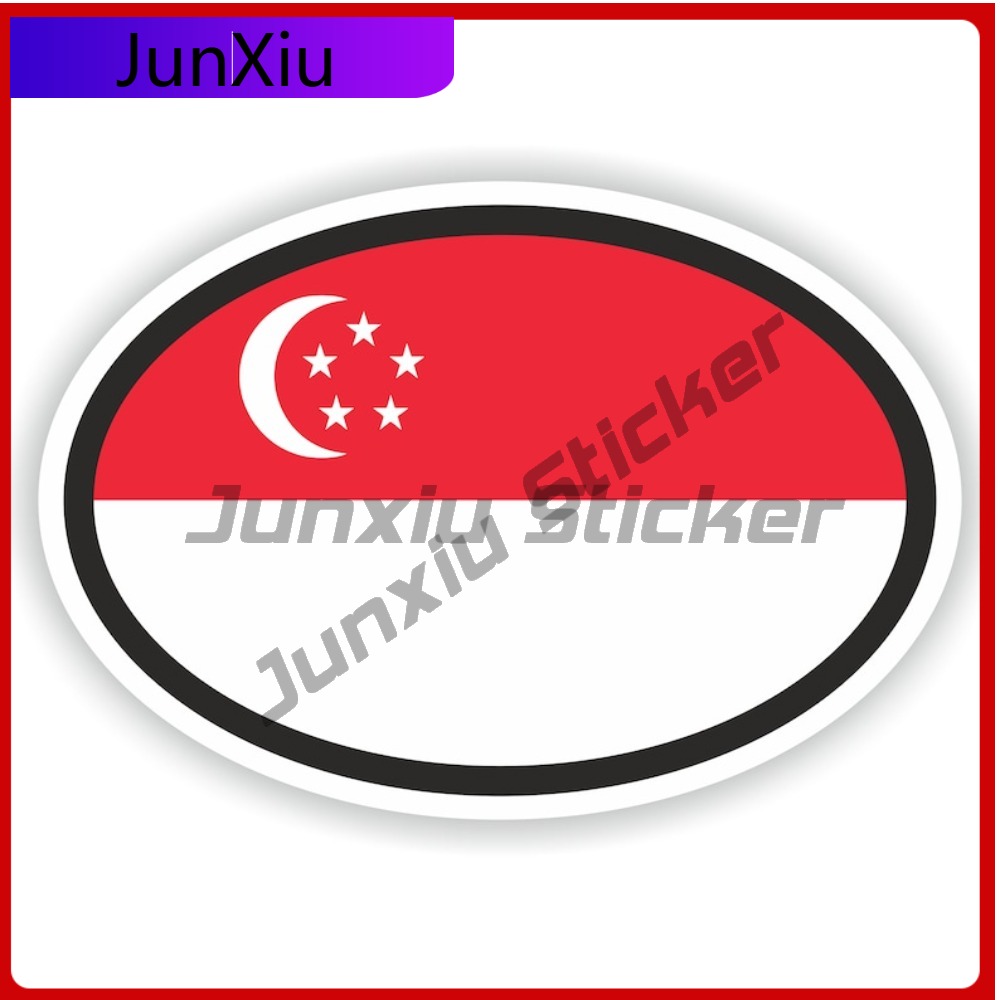 Singapore Flag Oval Sticker An - Car Accessories Singapore 评论和价格